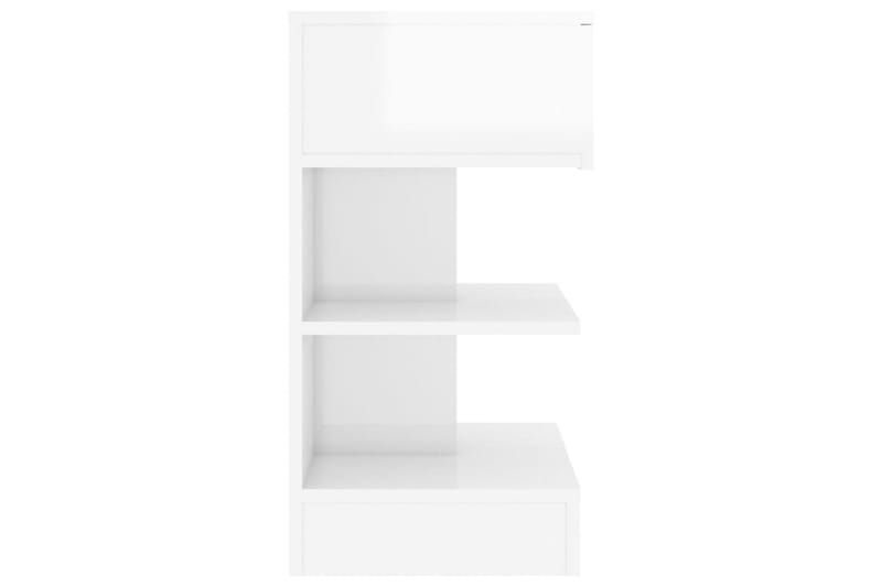 Nattbord 2 stk h øyglans hvit 40x35x65 cm sponplate - Hvit - Sengebord & nattbord