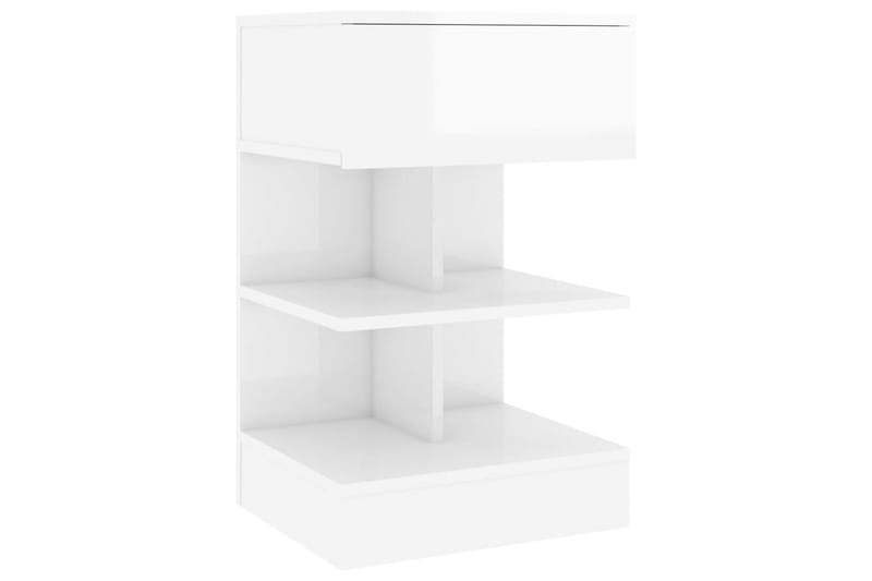 Nattbord 2 stk høyglans hvit 40x35x65 cm sponplate - Hvit - Møbler - Bord - Avlastningsbord - Sengebord & nattbord