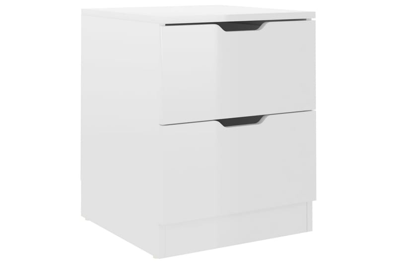 Nattbord 2 stk høyglans hvit 40x40x50 cm sponplate - Hvit - Møbler - Bord - Avlastningsbord - Sengebord & nattbord
