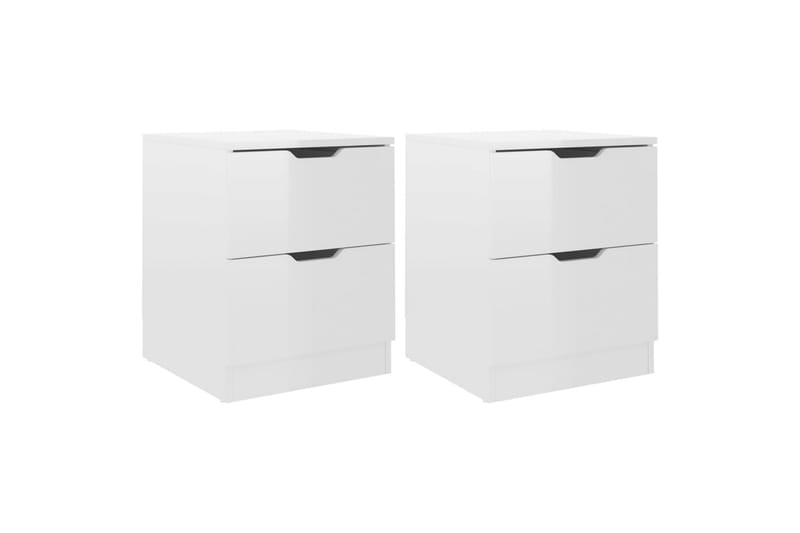 Nattbord 2 stk høyglans hvit 40x40x50 cm sponplate - Hvit - Møbler - Bord - Avlastningsbord - Sengebord & nattbord
