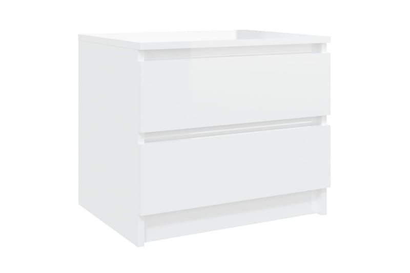 Nattbord 2 stk høyglans hvit 50x39x43,5 cm sponplate - Hvit - Møbler - Bord - Avlastningsbord - Sengebord & nattbord