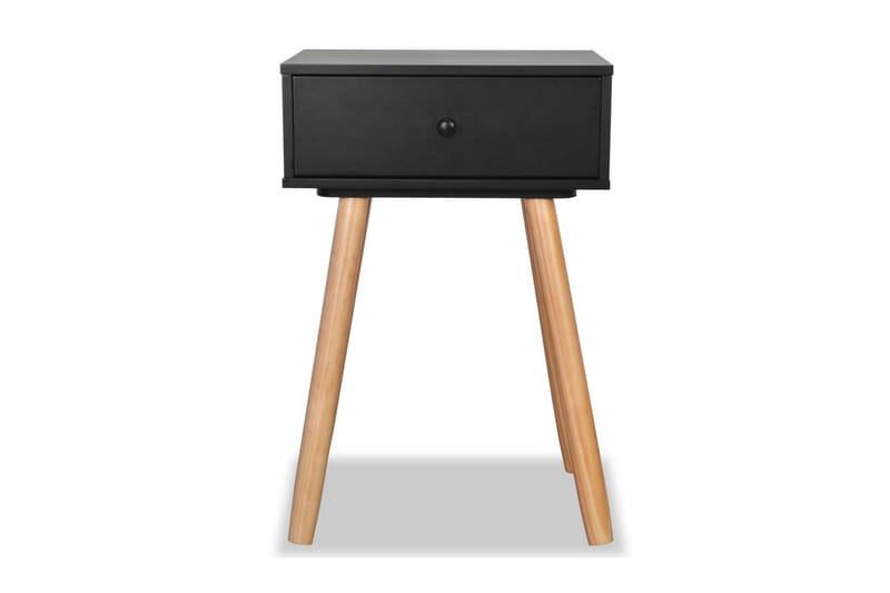 Nattbord 2 stk heltre furu 40x30x61 cm svart - Svart/Furu - Møbler - Bord - Avlastningsbord - Sengebord & nattbord