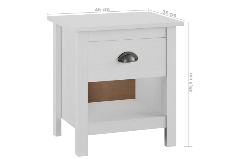Nattbord 2 stk Hill Range 46x35x49,5 cm heltre furu - Møbler - Bord - Avlastningsbord - Sengebord & nattbord