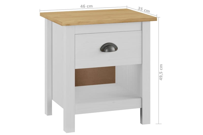 Nattbord 2 stk Hill Range 46x35x49,5 cm heltre furu - Møbler - Bord - Avlastningsbord - Sengebord & nattbord