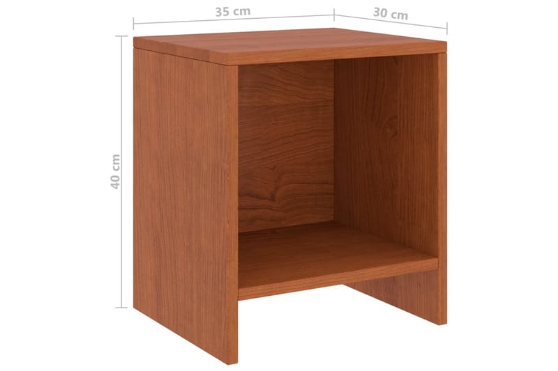 Nattbord 2 stk honningbrun 35x30x40 cm heltre furu - Brun - Møbler - Bord - Avlastningsbord - Sengebord & nattbord