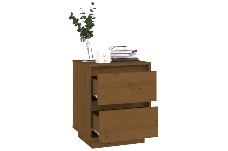 Nattbord 2 stk honningbrun 40x35x50 cm heltre furu - Brun - Møbler - Bord - Avlastningsbord - Sengebord & nattbord