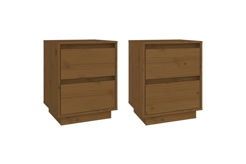 Nattbord 2 stk honningbrun 40x35x50 cm heltre furu - Brun - Møbler - Bord - Avlastningsbord - Sengebord & nattbord