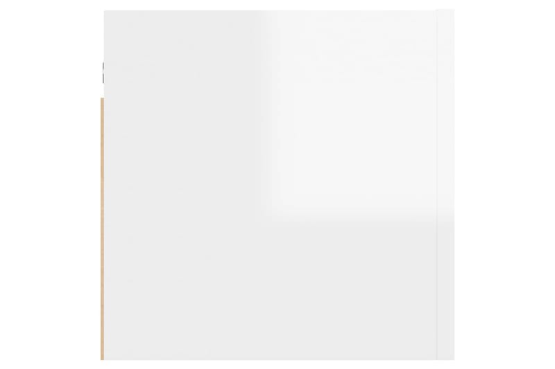 Nattbord 2 stk höyglans hvit 30,5x30x30 cm sponplate - Hvit - Møbler - Bord - Avlastningsbord - Sengebord & nattbord