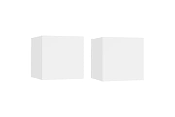 Nattbord 2 stk hvit 30,5x30x30 cm sponplate - Hvit - Møbler - Bord - Avlastningsbord - Sengebord & nattbord
