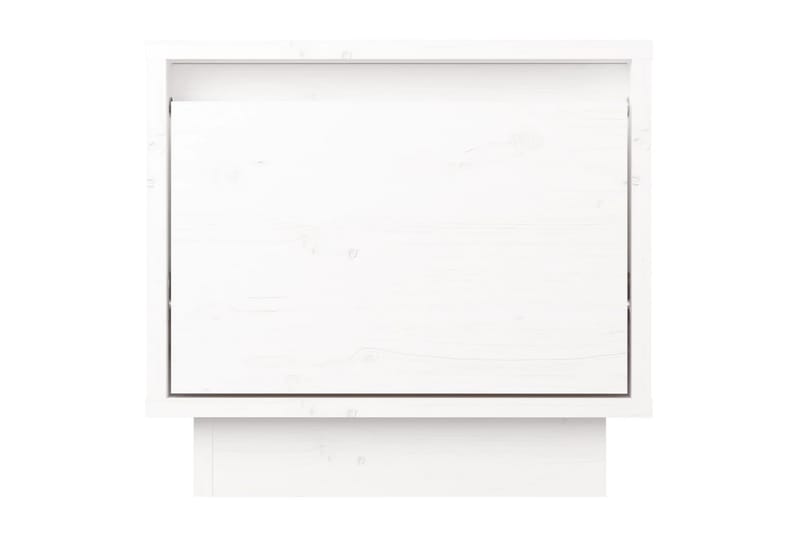 Nattbord 2 stk hvit 35x34x32 cm heltre furu - Hvit - Sengebord & nattbord