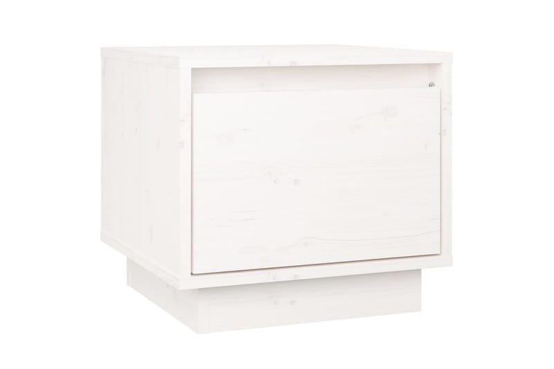 Nattbord 2 stk hvit 35x34x32 cm heltre furu - Hvit - Sengebord & nattbord