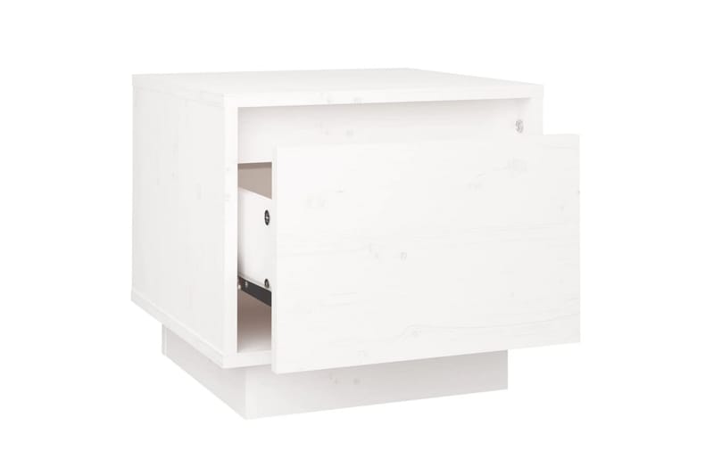 Nattbord 2 stk hvit 35x34x32 cm heltre furu - Hvit - Sengebord & nattbord