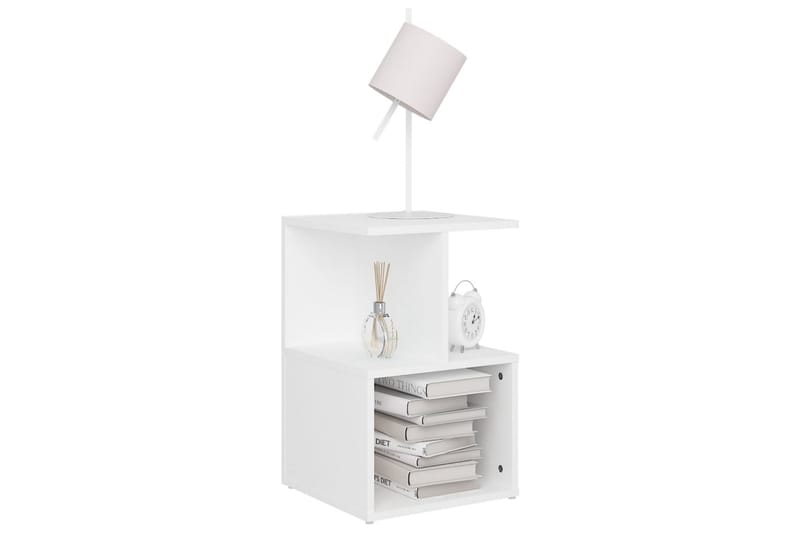 Nattbord 2 stk hvit 35x35x55 cm sponplate - Hvit - Møbler - Bord - Avlastningsbord - Sengebord & nattbord