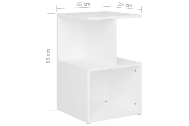 Nattbord 2 stk hvit 35x35x55 cm sponplate - Hvit - Møbler - Bord - Avlastningsbord - Sengebord & nattbord