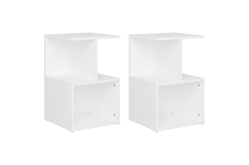 Nattbord 2 stk hvit 35x35x55 cm sponplate - Hvit - Møbler - Bord - Avlastningsbord - Sengebord & nattbord