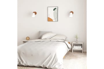 Nattbord 2 stk hvit 40x30,5x40 cm heltre furu - Hvit - Møbler - Bord - Avlastningsbord - Sengebord & nattbord
