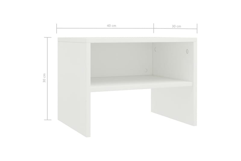 Nattbord 2 stk hvit 40x30x30 cm sponplate - Hvit - Møbler - Bord - Avlastningsbord - Sengebord & nattbord