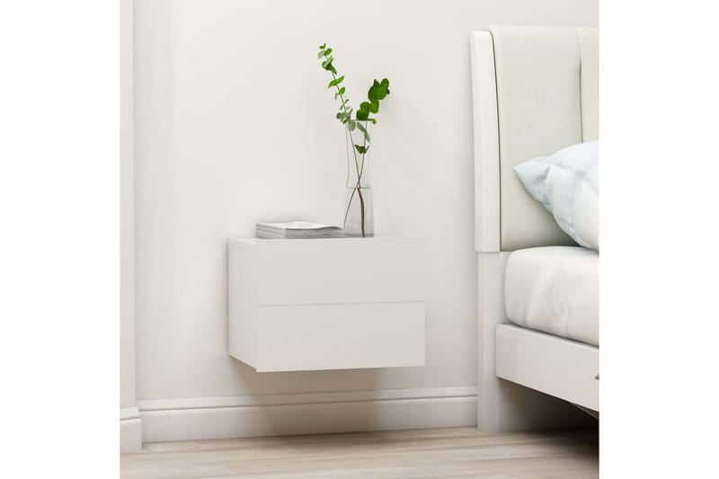 Nattbord 2 stk hvit 40x30x30 cm sponplate - Hvit - Møbler - Bord - Avlastningsbord - Sengebord & nattbord