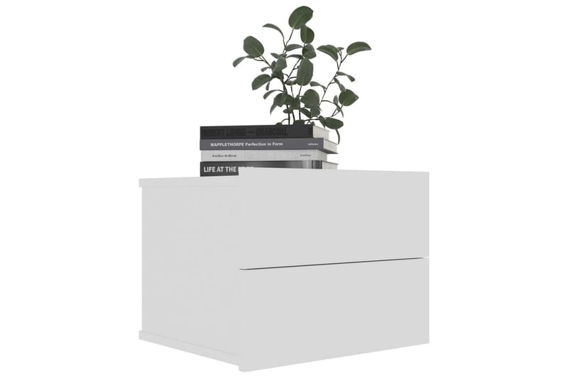 Nattbord 2 stk hvit 40x30x30 cm sponplate - Hvit - Møbler - Bord - Avlastningsbord - Sengebord & nattbord