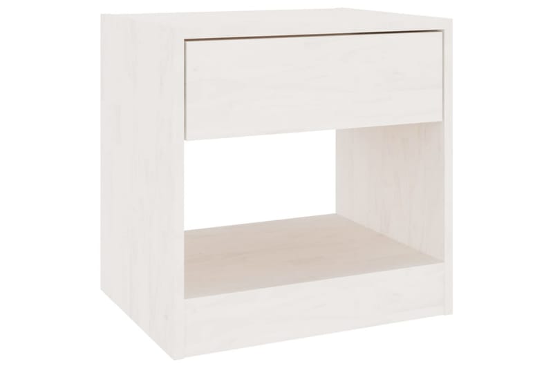 Nattbord 2 stk hvit 40x31x40 cm heltre furu - Hvit - Sengebord & nattbord