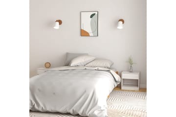 Nattbord 2 stk hvit 40x31x40 cm heltre furu - Hvit - Møbler - Bord - Avlastningsbord - Sengebord & nattbord