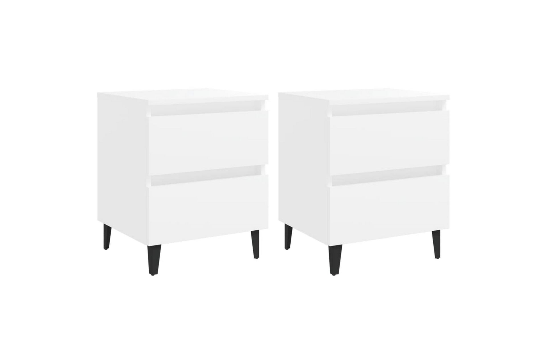 Nattbord 2 stk hvit 40x35x50 cm sponplate - Hvit - Møbler - Bord - Avlastningsbord - Sengebord & nattbord