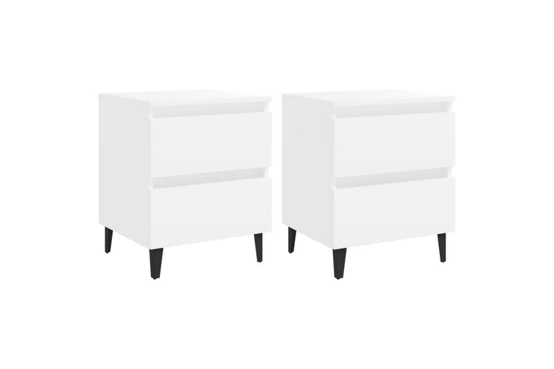 Nattbord 2 stk hvit 40x35x50 cm sponplate - Hvit - Møbler - Bord - Avlastningsbord - Sengebord & nattbord