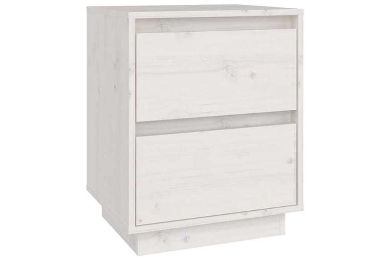 Nattbord 2 stk hvit 40x35x50 heltre furu - Hvit - Møbler - Bord - Avlastningsbord - Sengebord & nattbord