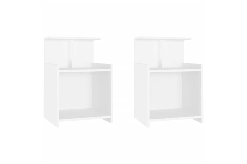 Nattbord 2 stk hvit 40x35x60 cm sponplate - Hvit - Møbler - Bord - Avlastningsbord - Sengebord & nattbord