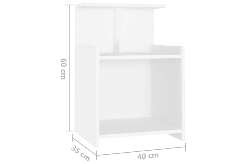 Nattbord 2 stk hvit 40x35x60 cm sponplate - Hvit - Møbler - Bord - Avlastningsbord - Sengebord & nattbord