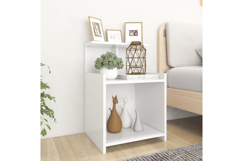 Nattbord 2 stk hvit 40x35x60 cm sponplate - Hvit - Møbler - Bord - Avlastningsbord - Sengebord & nattbord