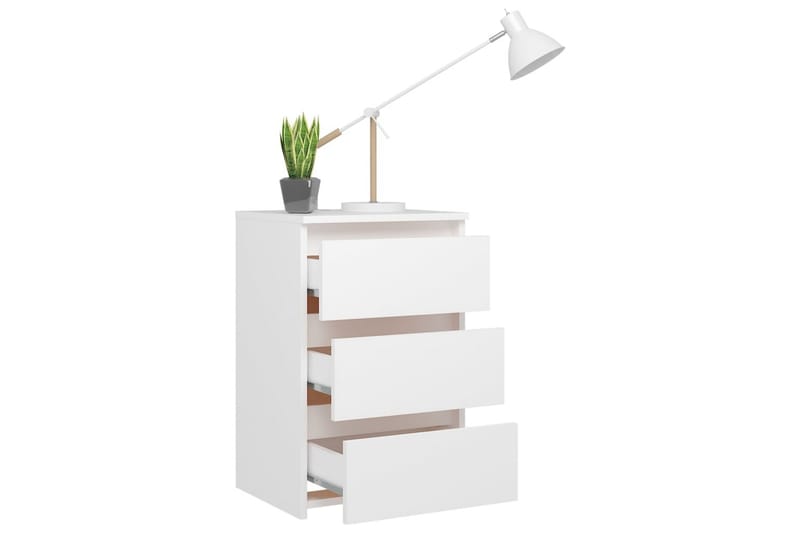 Nattbord 2 stk hvit 40x35x62,5 cm sponplate - Hvit - Møbler - Bord - Avlastningsbord - Sengebord & nattbord