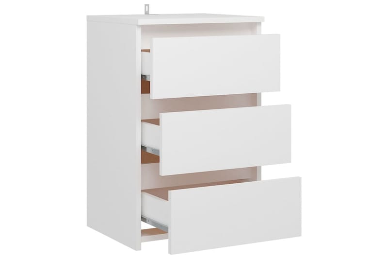 Nattbord 2 stk hvit 40x35x62,5 cm sponplate - Hvit - Møbler - Bord - Avlastningsbord - Sengebord & nattbord
