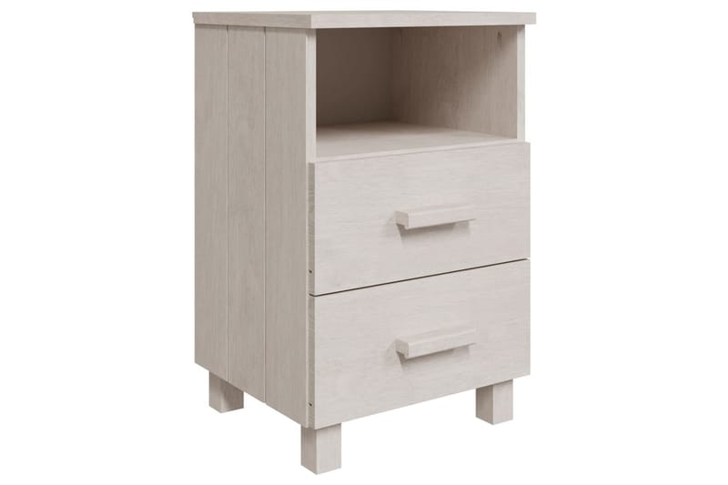 Nattbord 2 stk hvit 40x35x62 cm heltre furu - Hvit - Sengebord & nattbord