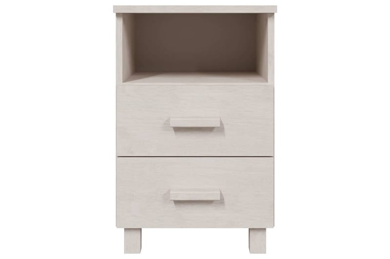 Nattbord 2 stk hvit 40x35x62 cm heltre furu - Hvit - Møbler - Bord - Avlastningsbord - Sengebord & nattbord