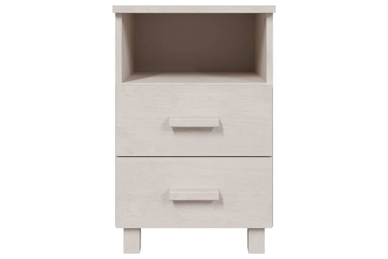 Nattbord 2 stk hvit 40x35x62 cm heltre furu - Hvit - Sengebord & nattbord