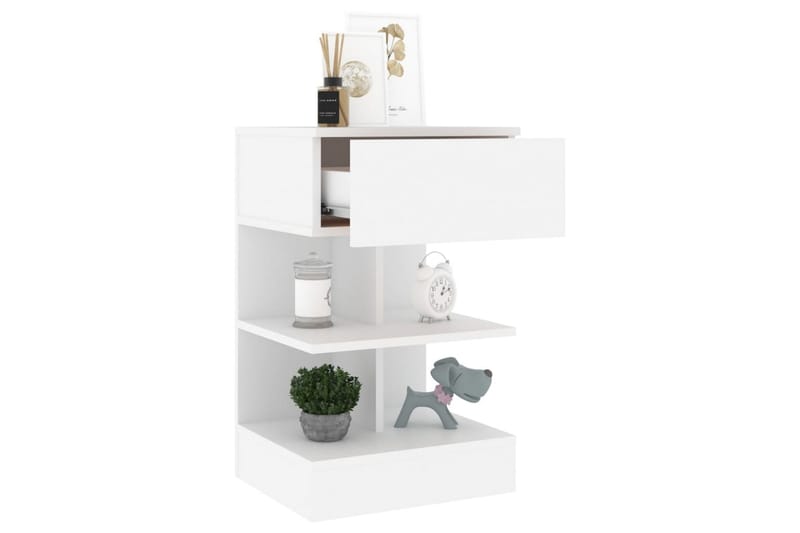 Nattbord 2 stk hvit 40x35x65 cm sponplate - Hvit - Møbler - Bord - Avlastningsbord - Sengebord & nattbord