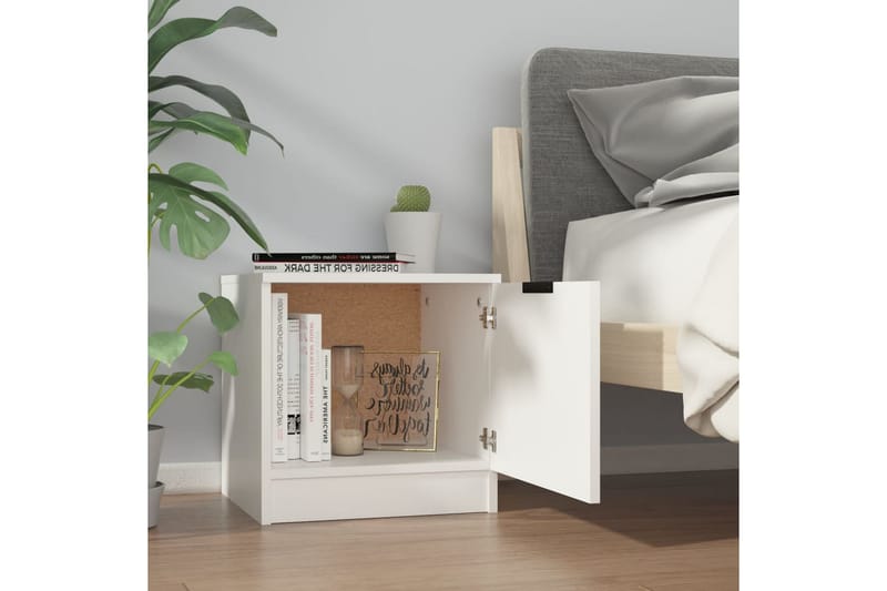 Nattbord 2 stk hvit 40x39x40 cm - Hvit - Møbler - Bord - Avlastningsbord - Sengebord & nattbord