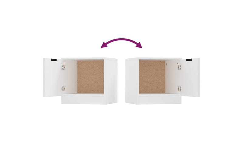 Nattbord 2 stk hvit 40x39x40 cm - Hvit - Møbler - Bord - Avlastningsbord - Sengebord & nattbord