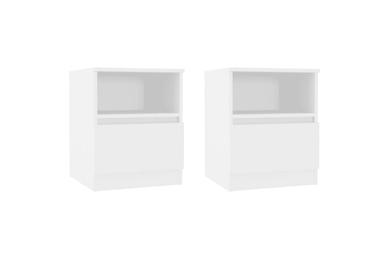 Nattbord 2 stk hvit 40x40x50 cm sponplate - Hvit - Møbler - Bord - Avlastningsbord - Sengebord & nattbord