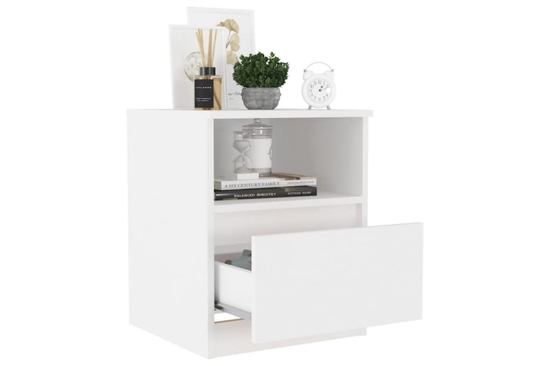 Nattbord 2 stk hvit 40x40x50 cm sponplate - Hvit - Møbler - Bord - Avlastningsbord - Sengebord & nattbord