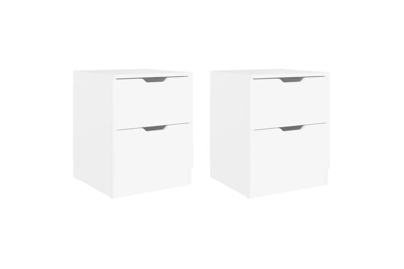 Nattbord 2 stk hvit 40x40x50 cm sponplate - Hvit - Møbler - Bord - Avlastningsbord - Sengebord & nattbord