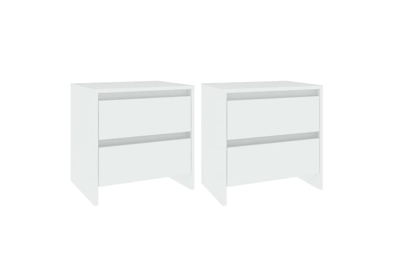 Nattbord 2 stk hvit 45x34,5x44,5 cm sponplate - Hvit - Møbler - Bord - Avlastningsbord - Sengebord & nattbord