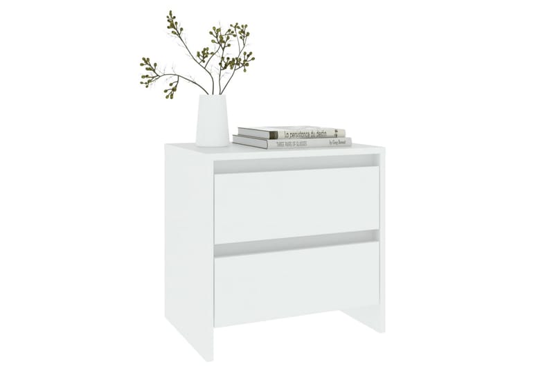 Nattbord 2 stk hvit 45x34,5x44,5 cm sponplate - Hvit - Møbler - Bord - Avlastningsbord - Sengebord & nattbord