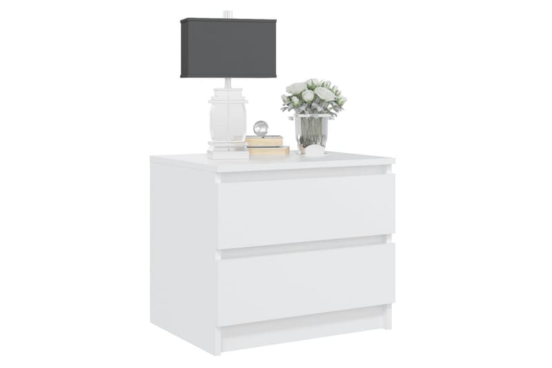 Nattbord 2 stk hvit 50x39x43,5 cm sponplate - Hvit - Møbler - Bord - Avlastningsbord - Sengebord & nattbord