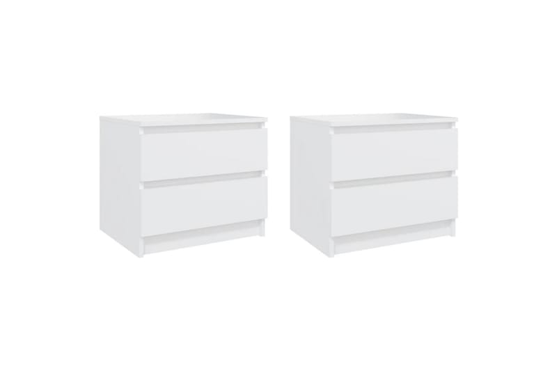 Nattbord 2 stk hvit 50x39x43,5 cm sponplate - Hvit - Møbler - Bord - Avlastningsbord - Sengebord & nattbord