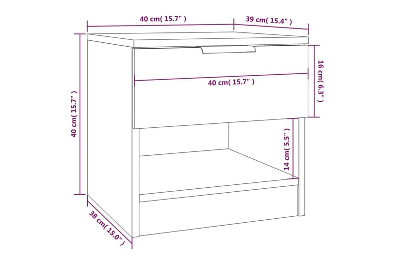 Nattbord 2 stk hvit konstruert tre - Hvit - Møbler - Bord - Avlastningsbord - Sengebord & nattbord