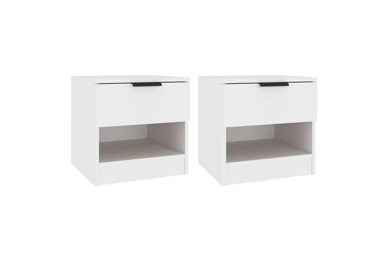 Nattbord 2 stk hvit konstruert tre - Hvit - Møbler - Bord - Avlastningsbord - Sengebord & nattbord