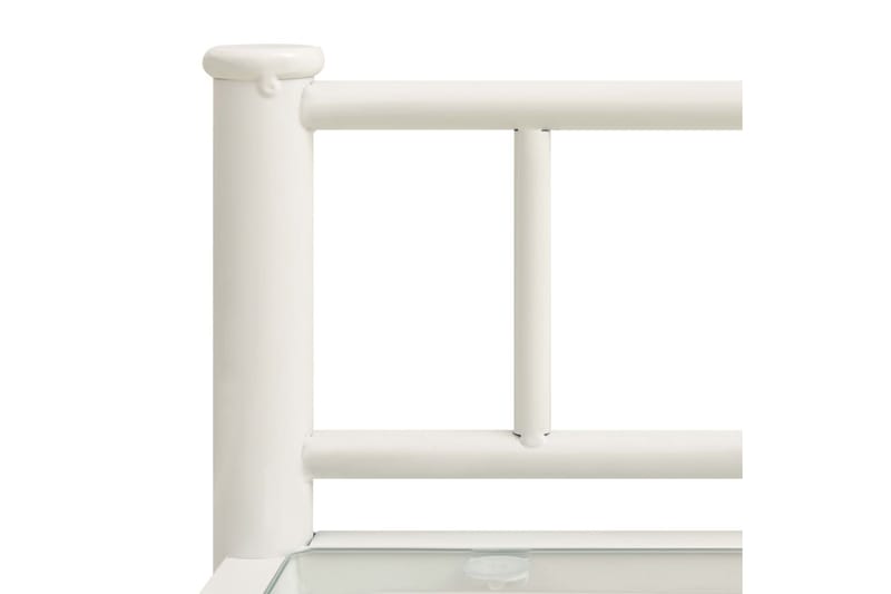 Nattbord 2 stk hvit og gjennomsiktig metall og glass - Møbler - Bord - Avlastningsbord - Sengebord & nattbord