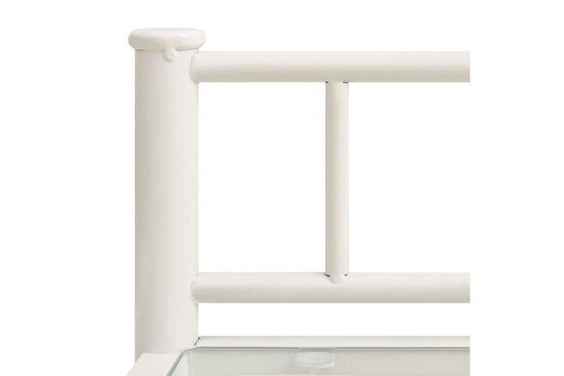 Nattbord 2 stk hvit og gjennomsiktig metall og glass - Sengebord & nattbord